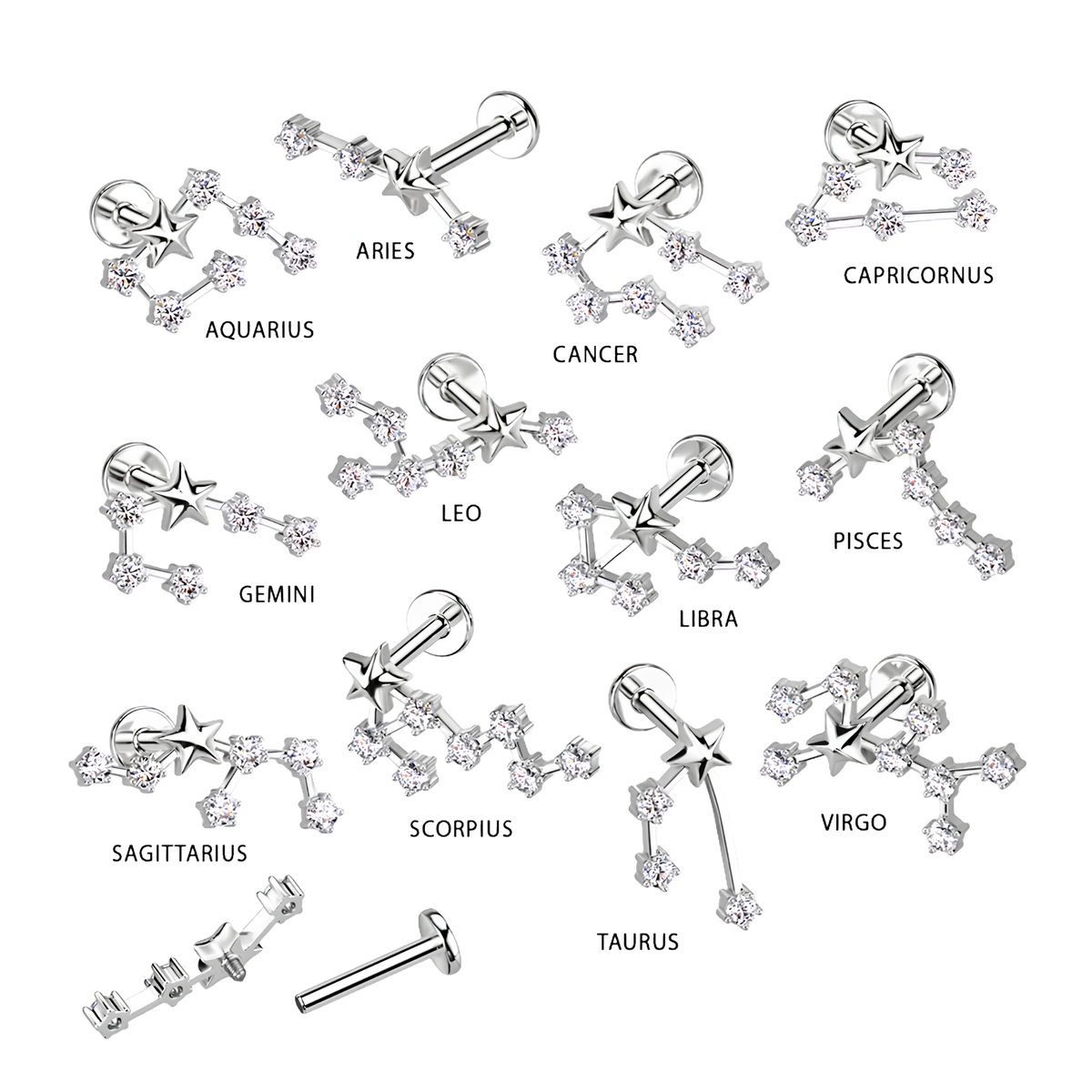 Starsign Flatback Stud