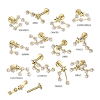 Golden Starsign Flatback Stud