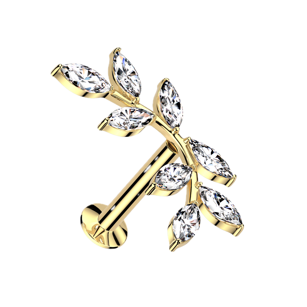 Vine Sparkle Flatback Stud