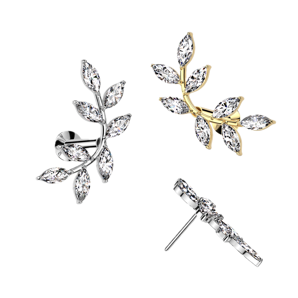 Vine Sparkle Flatback Stud