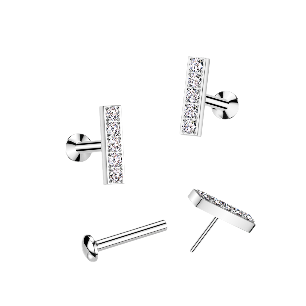 Bar Sparkle Flatback Stud