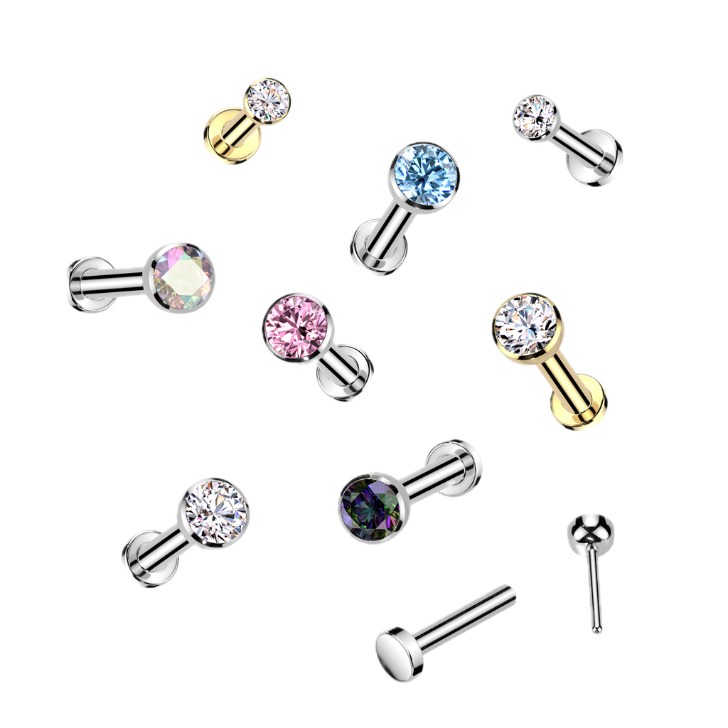 Sparkle Ball Titanium Flatback Stud