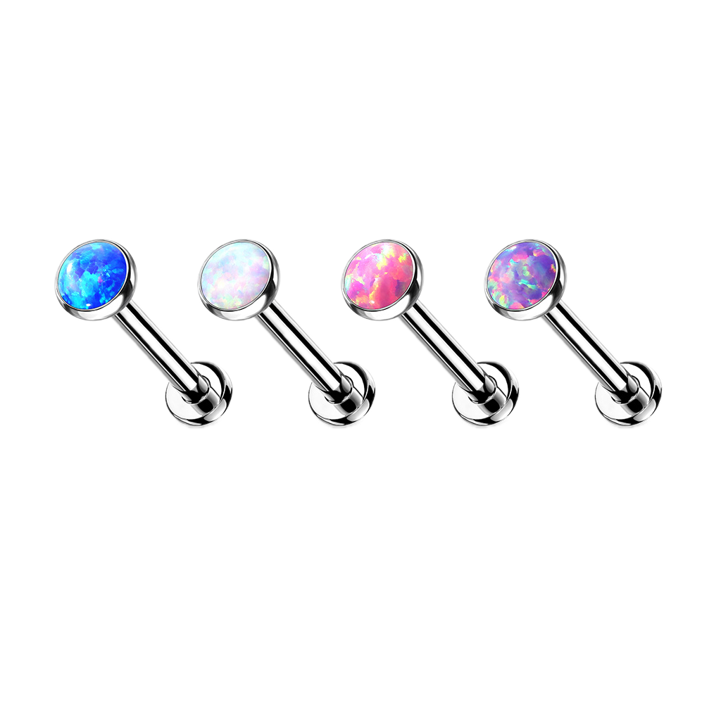 Opal Orb Titanium Flatback Stud