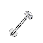 Sparkle Heart Titanium Flatback Stud