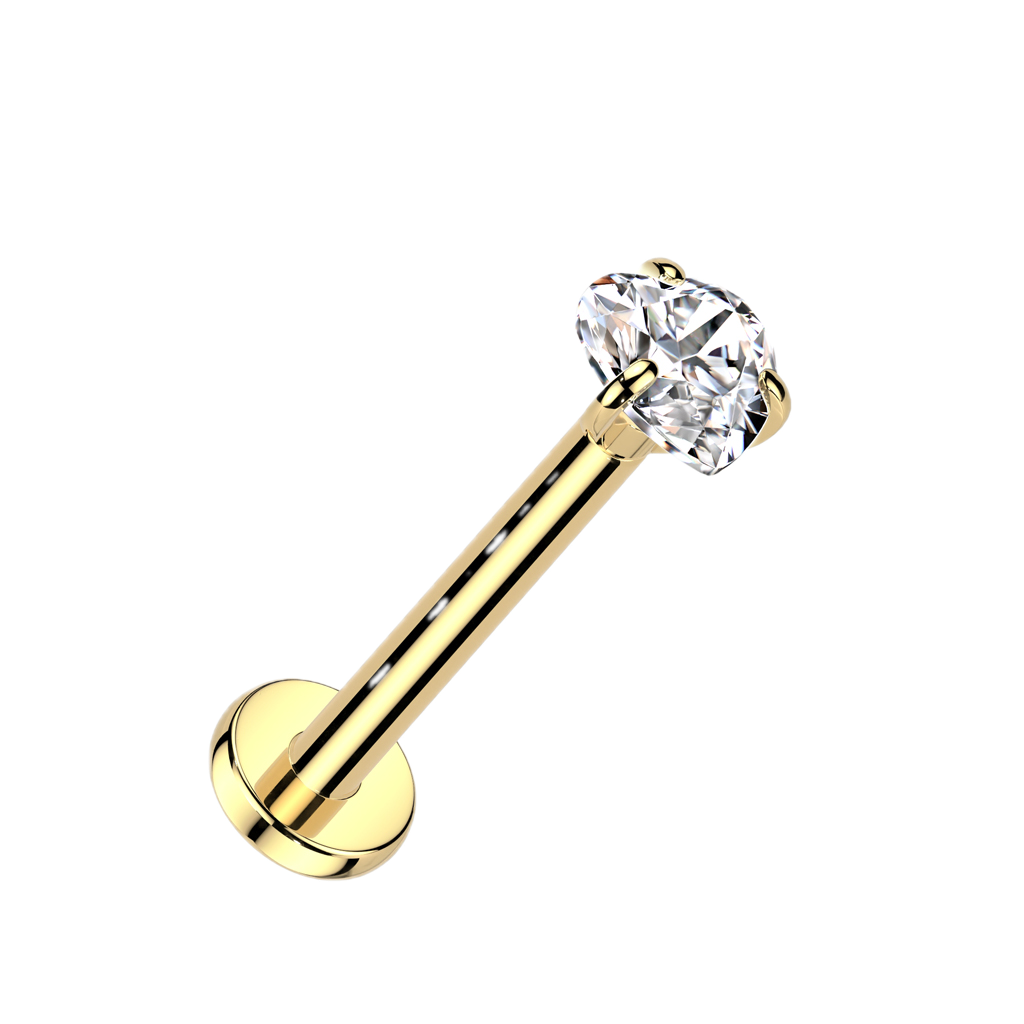 Sparkle Heart Titanium Flatback Stud