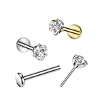 Sparkle Heart Titanium Flatback Stud