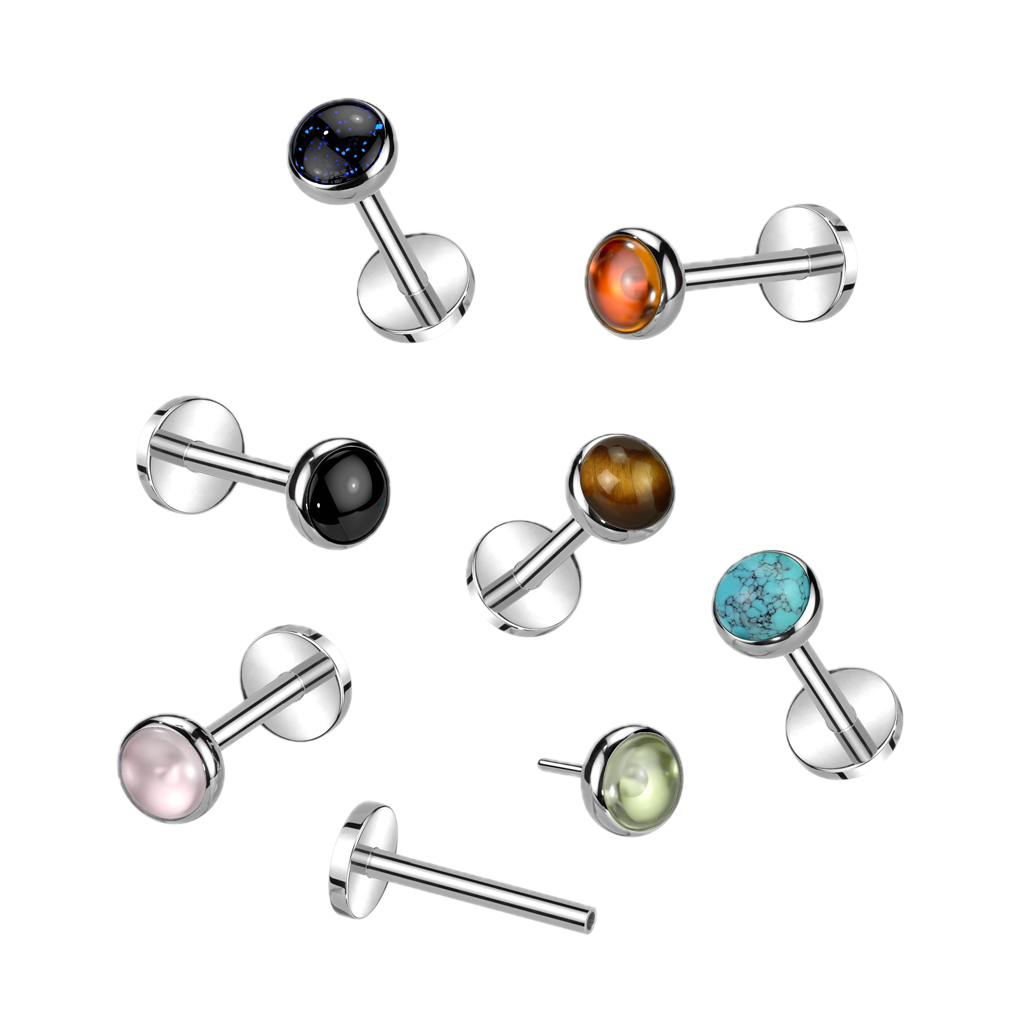 Earth Stone Titanium Flatback Stud