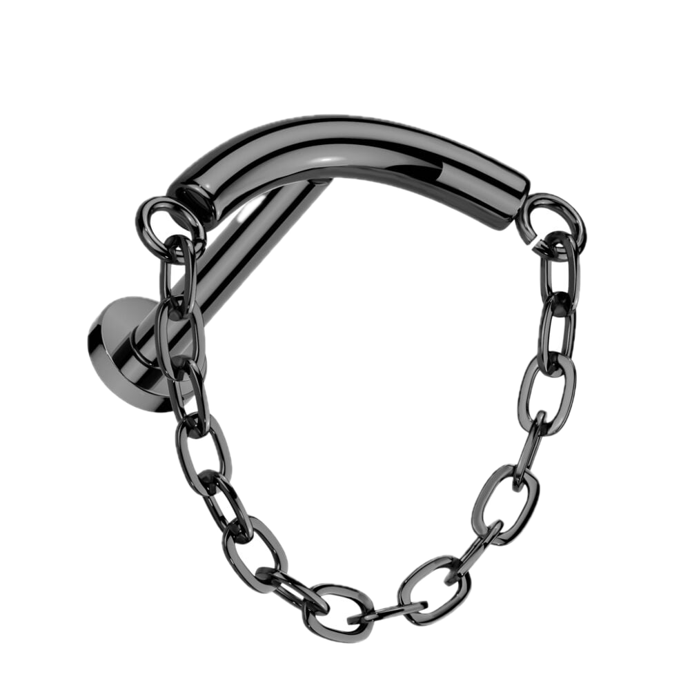 Chain Charm Titanium Flatback Stud