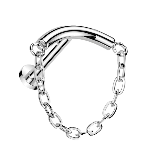 Chain Charm Titanium Flatback Stud
