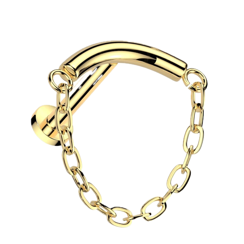 Chain Charm Titanium Flatback Stud