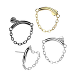 Chain Charm Titanium Flatback Stud