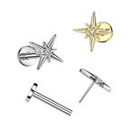 Starburst Glow Titanium Flatback Stud