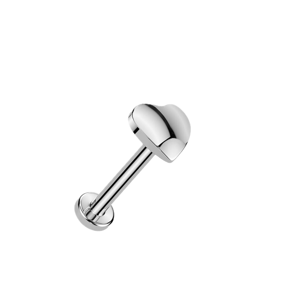Puffy Heart Titanium Flatback Stud