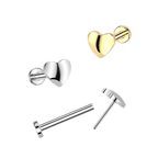 Puffy Heart Titanium Flatback Stud