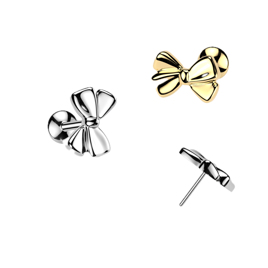 Little Ribbon Titanium Flatback Stud