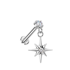 Starburst Drop Titanium Flatback Stud