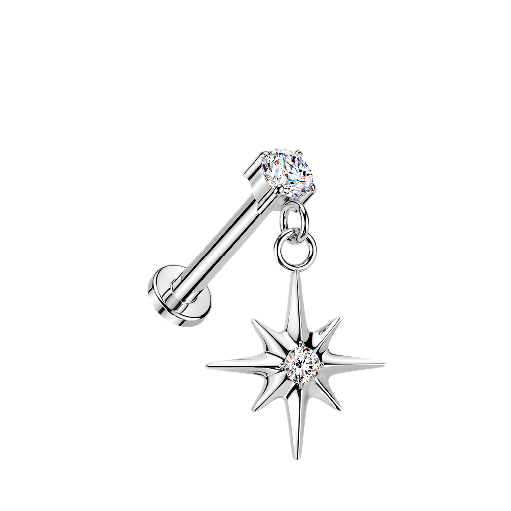 Starburst Drop Titanium Flatback Stud