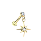 Starburst Drop Titanium Flatback Stud