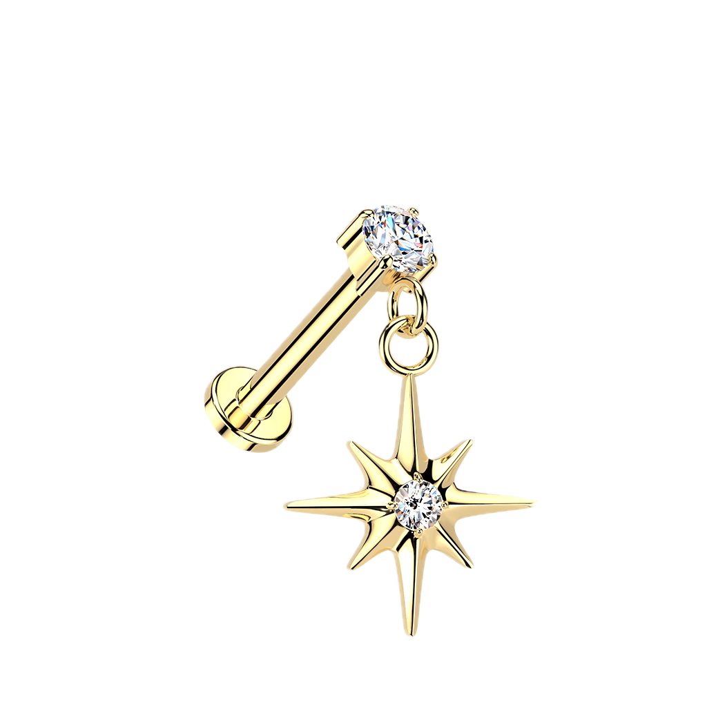 Starburst Drop Titanium Flatback Stud