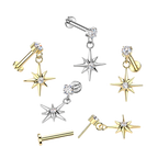 Starburst Drop Titanium Flatback Stud