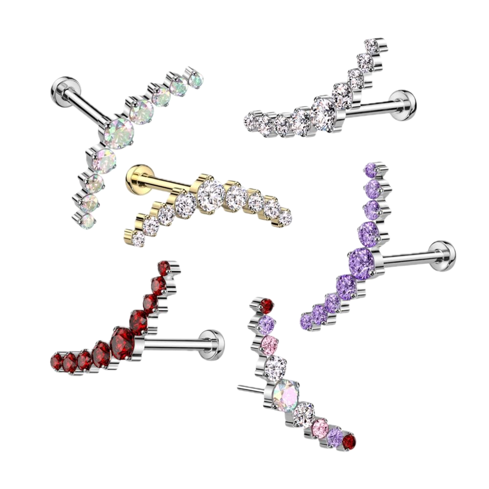Sparkle Curve Titanium Flatback Stud
