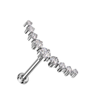 Sparkle Curve Titanium Flatback Stud