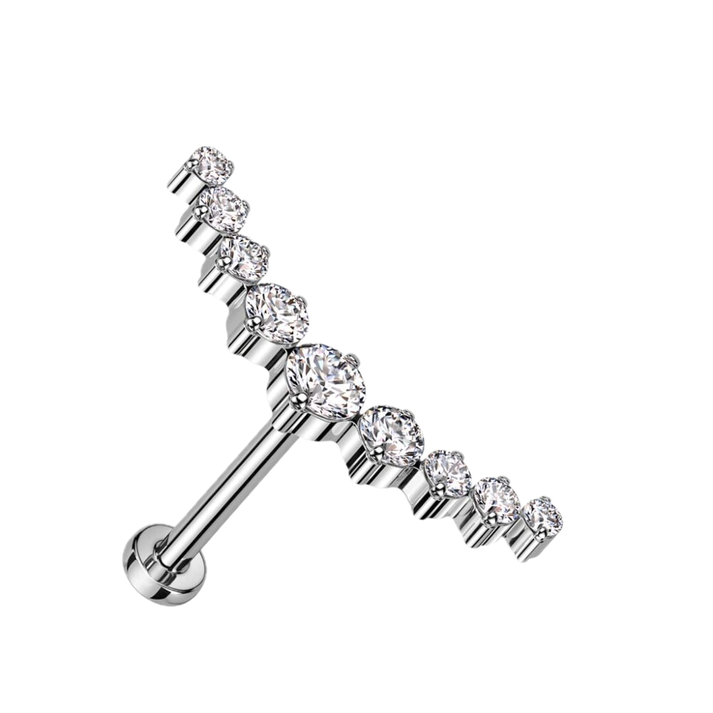 Sparkle Curve Titanium Flatback Stud