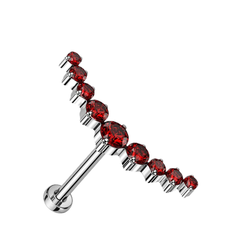 Sparkle Curve Titanium Flatback Stud