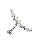 Sparkle Curve Titanium Flatback Stud