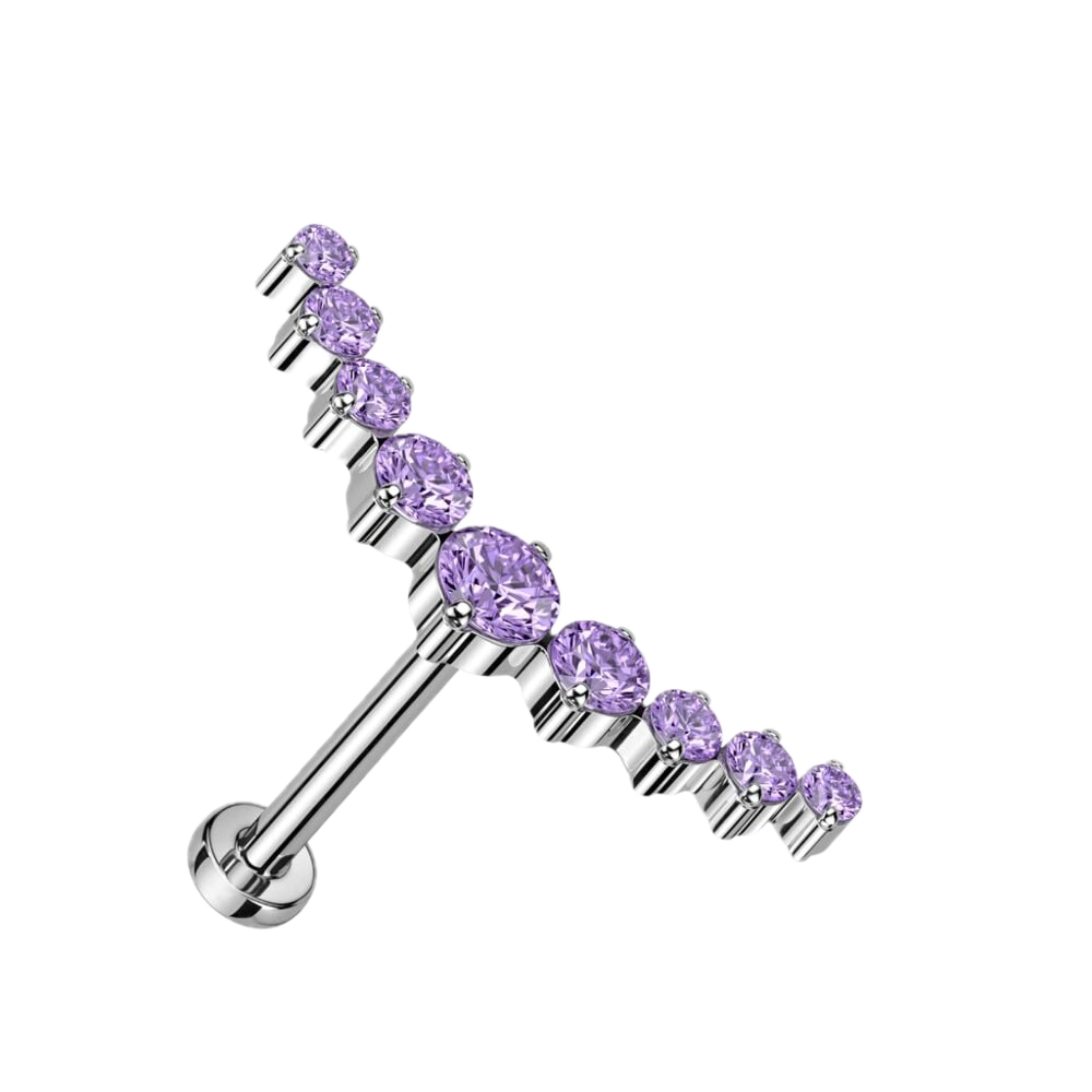 Sparkle Curve Titanium Flatback Stud