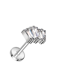 Baguette Trio Titanium Flatback Stud