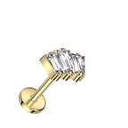 Baguette Trio Titanium Flatback Stud