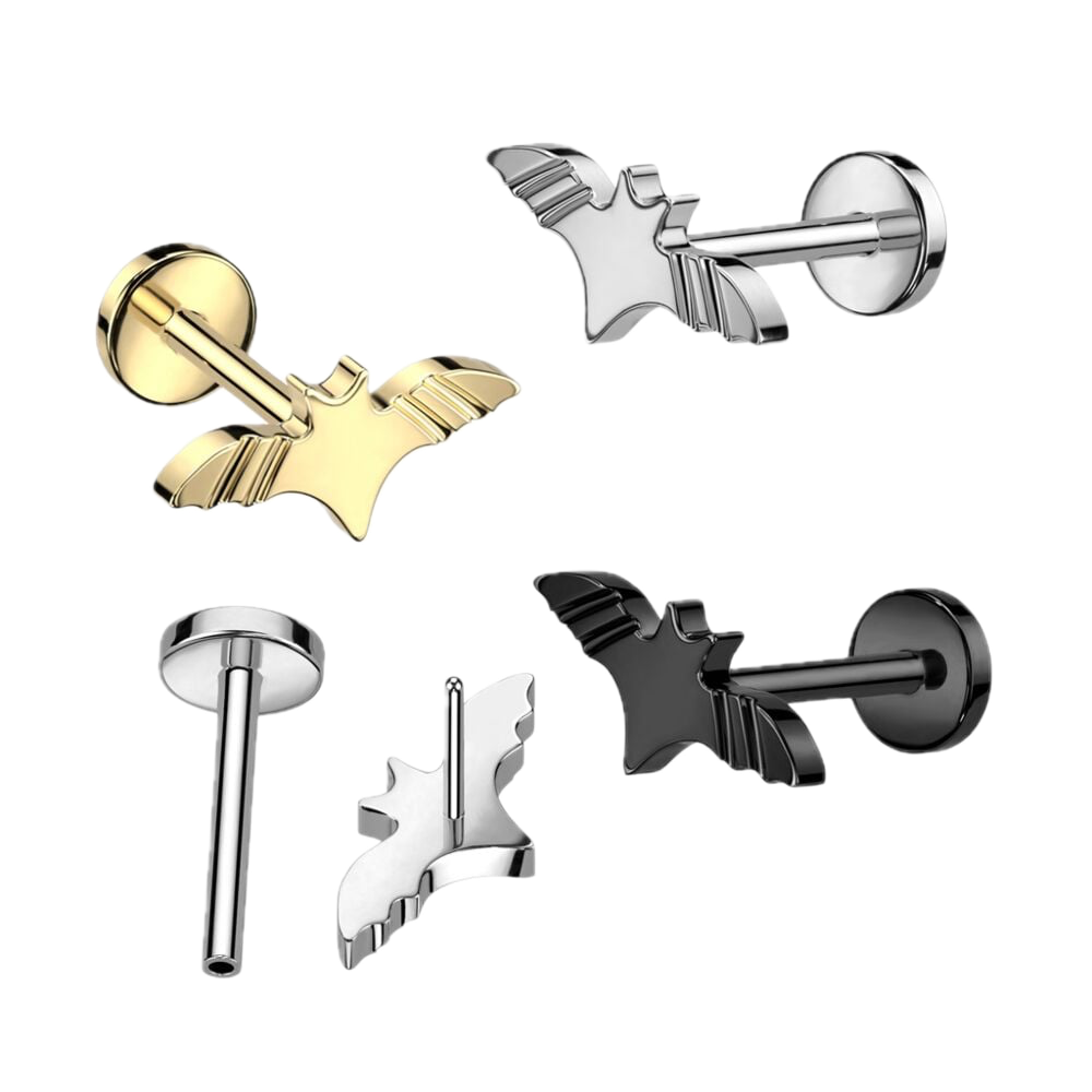 Little Bat Titanium Flatback Stud