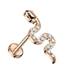 Glimmer Snake Titanium Flatback Stud