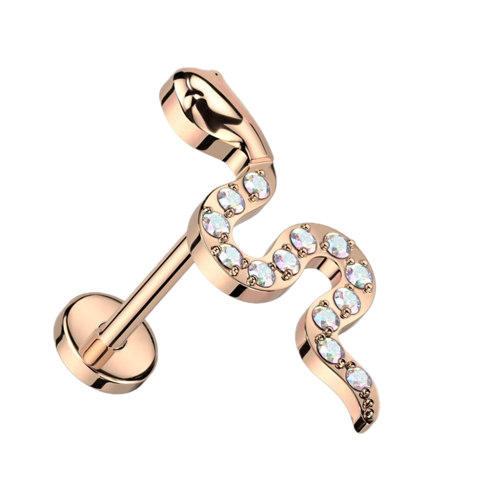 Glimmer Snake Titanium Flatback Stud