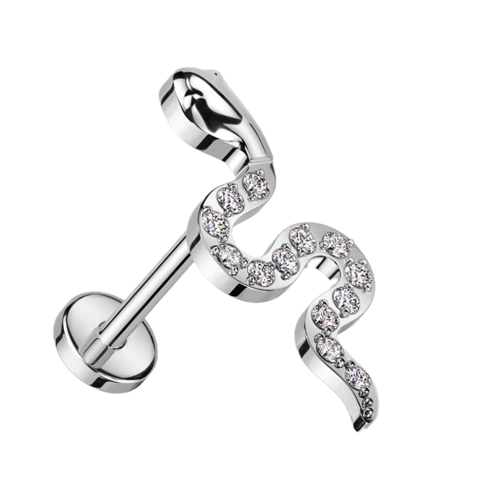 Glimmer Snake Titanium Flatback Stud
