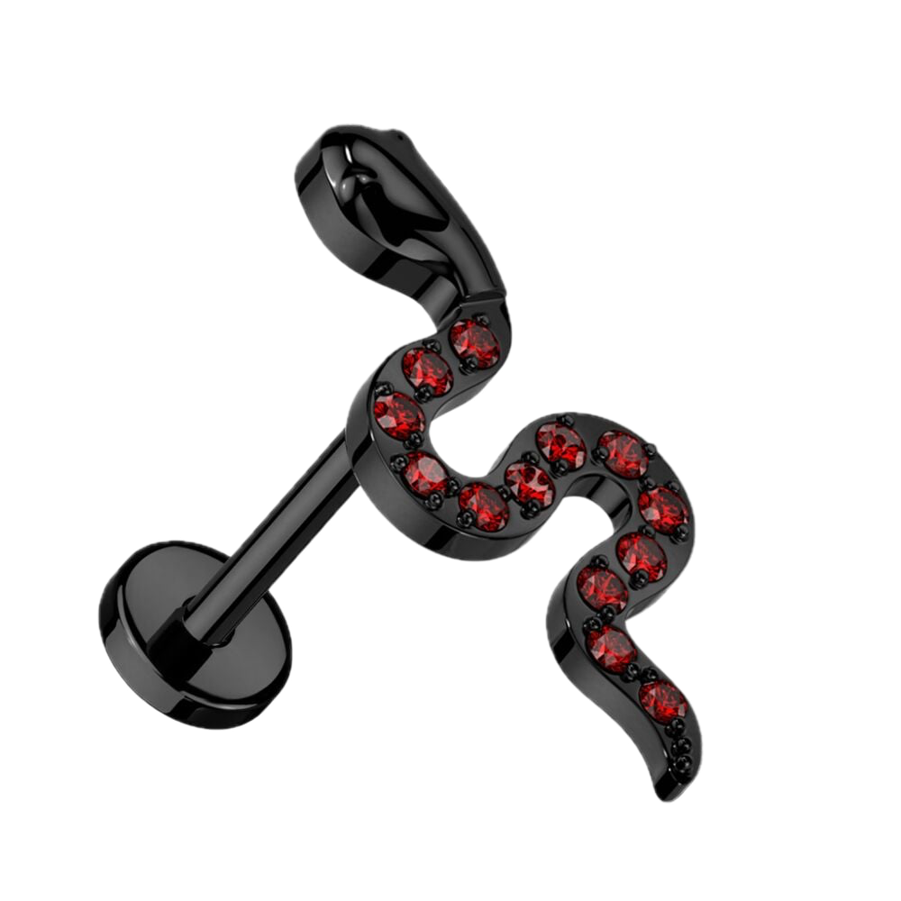 Glimmer Snake Titanium Flatback Stud