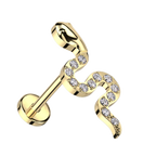 Glimmer Snake Titanium Flatback Stud