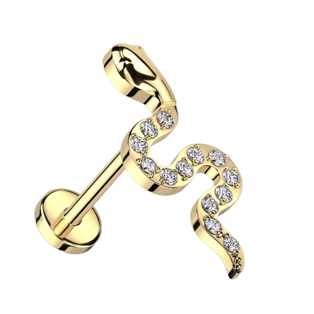 Glimmer Snake Titanium Flatback Stud