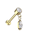 Twinkle Drop Titanium Flatback Stud
