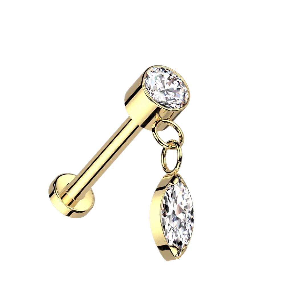 Twinkle Drop Titanium Flatback Stud