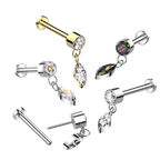 Twinkle Drop Titanium Flatback Stud