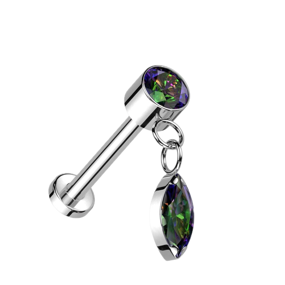 Twinkle Drop Titanium Flatback Stud