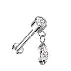 Twinkle Drop Titanium Flatback Stud