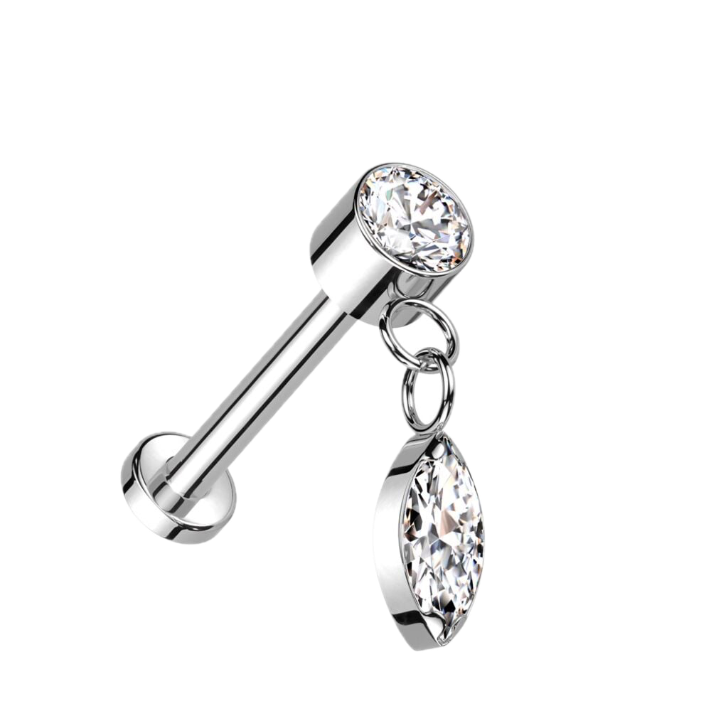 Twinkle Drop Titanium Flatback Stud