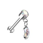 Twinkle Drop Titanium Flatback Stud