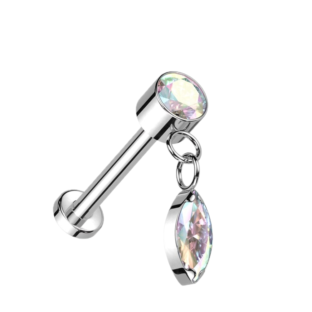 Twinkle Drop Titanium Flatback Stud