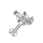 Marquise Trio Titanium Flatback Stud