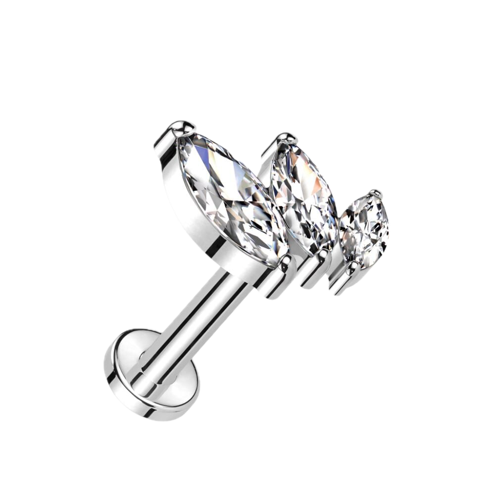 Marquise Trio Titanium Flatback Stud