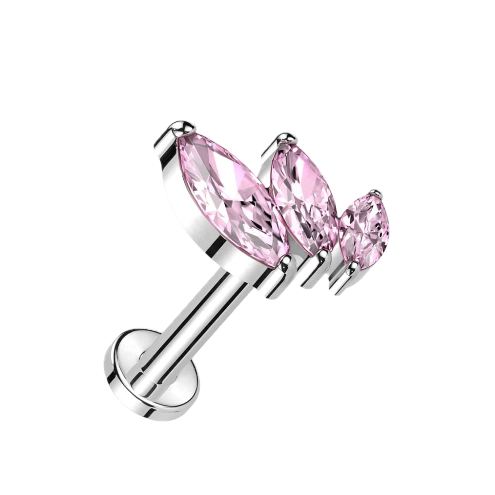 Marquise Trio Titanium Flatback Stud